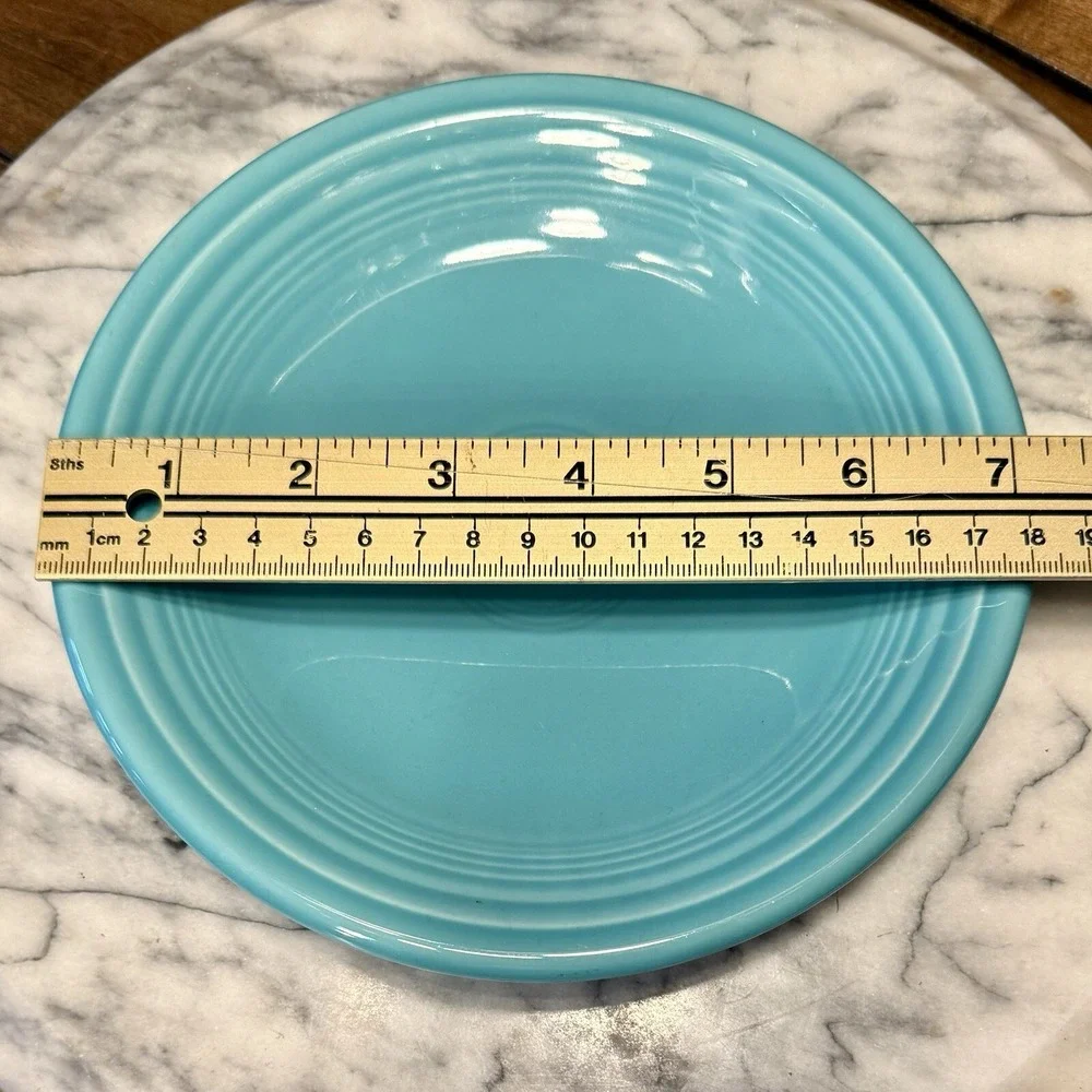 LUNCH PLATE turquoise blue HOMER‎ LAUGHLIN FIESTA Stamped Fiestaware 7